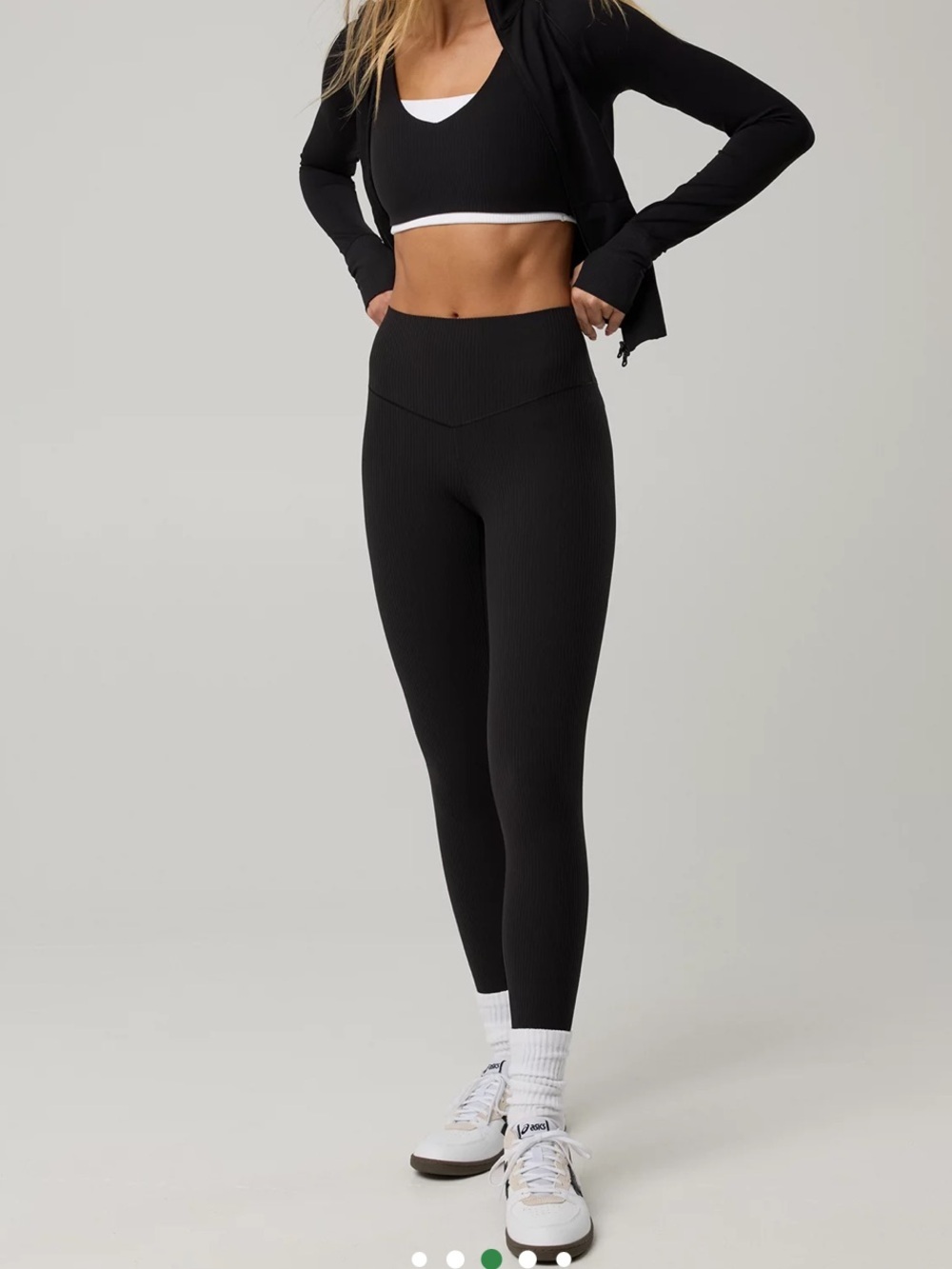 Offline by Aerie Like New Goals Ribbed 7/8 Leggings in Black Size Small